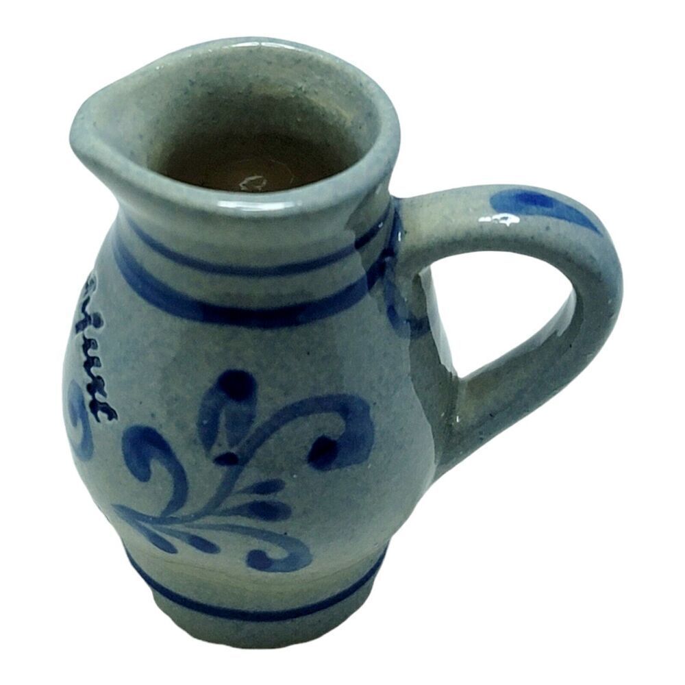 Vintage Mini Salt Glazed Pitcher mini Frankfurt Am Main 2.5" Tall - Picture 7 of 9
